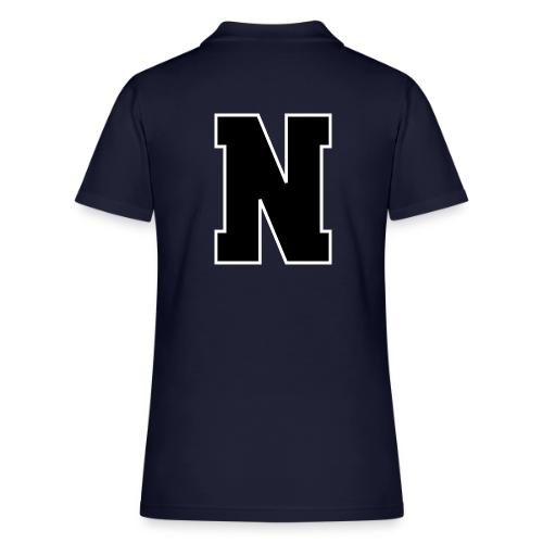 Varsity Letter N Athletic Font Graphic - Women's Pique Polo Shirt