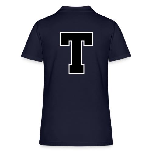 Varsity Letter T Athletic Font Design - Women's Pique Polo Shirt