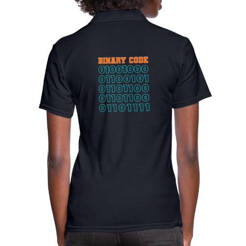 Say Hello in Binary code - Women's Pique Polo Shirt