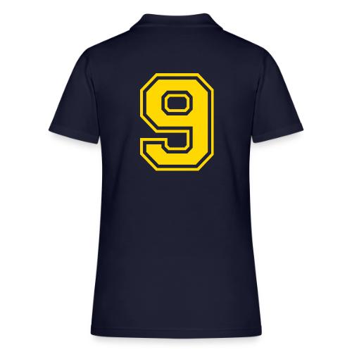 Number 9 in a classic athletic collegiate font - Women's Pique Polo Shirt