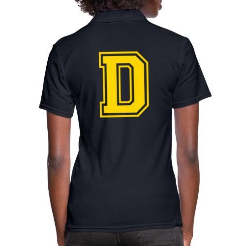 Letter D – Capital Athletic Alphabet Monogram - Women's Pique Polo Shirt