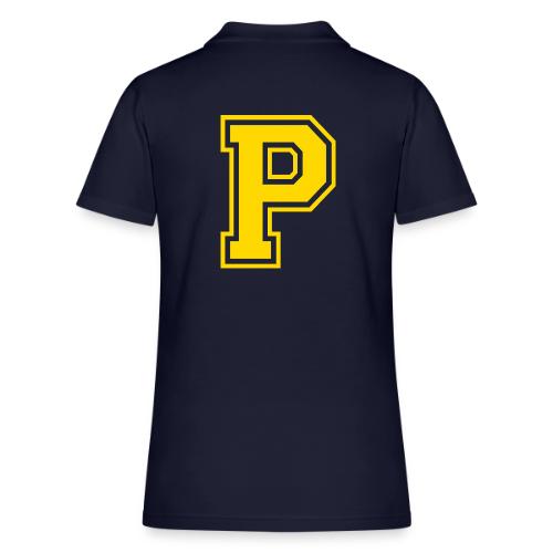 Letter P – Capital Athletic Alphabet Monogram - Women's Pique Polo Shirt