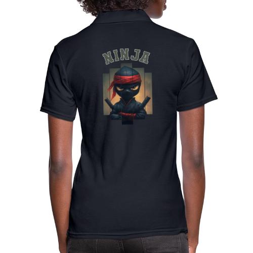 Cartoon Ninja Vibes - Women's Pique Polo Shirt