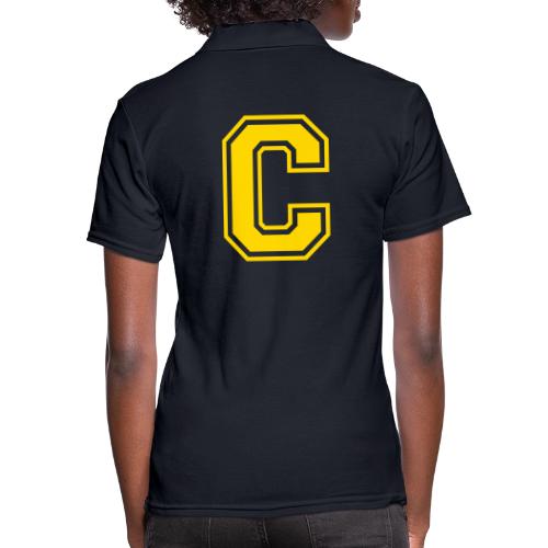 Letter C – Capital Athletic Alphabet Monogram - Women's Pique Polo Shirt