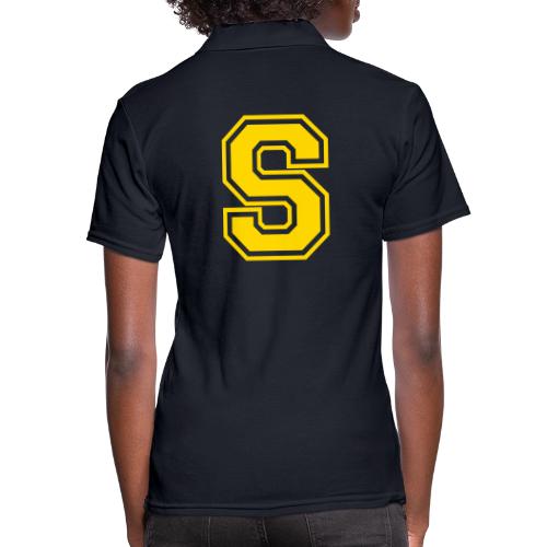 Letter S – Capital Athletic Alphabet Monogram - Women's Pique Polo Shirt