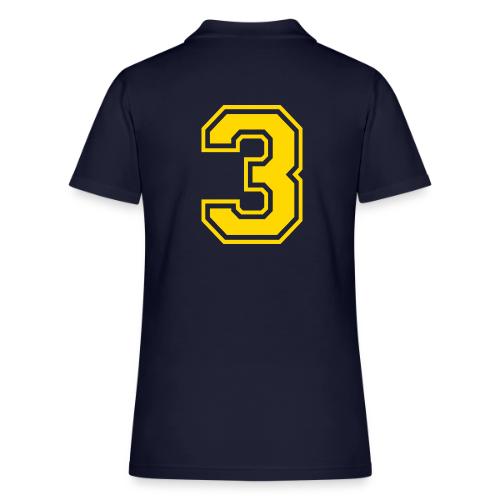 Number 3 in a classic athletic collegiate font - Women's Pique Polo Shirt