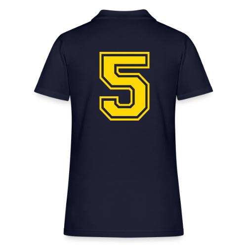 Number 5 in a classic athletic collegiate font - Women's Pique Polo Shirt