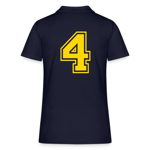 Number 4 in a classic athletic collegiate font - Women's Pique Polo Shirt