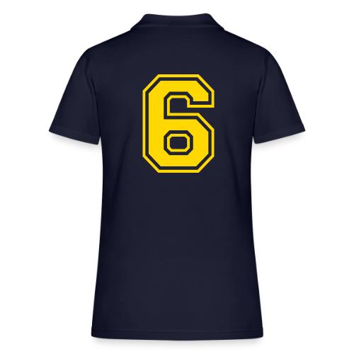 Number 6 in a classic athletic collegiate font - Women's Pique Polo Shirt
