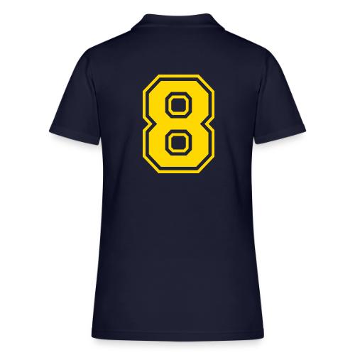 Number 8 in a classic athletic collegiate font - Women's Pique Polo Shirt