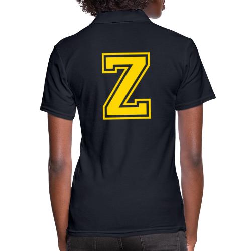 Letter Z – Capital Athletic Alphabet Monogram - Women's Pique Polo Shirt