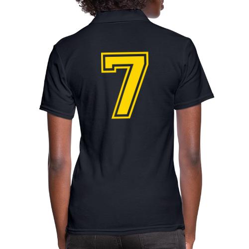 Number 7 in a classic athletic collegiate font - Women's Pique Polo Shirt