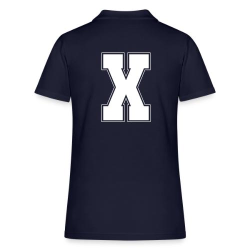 White Letter X – Varsity Alphabet Monogram - Women's Pique Polo Shirt