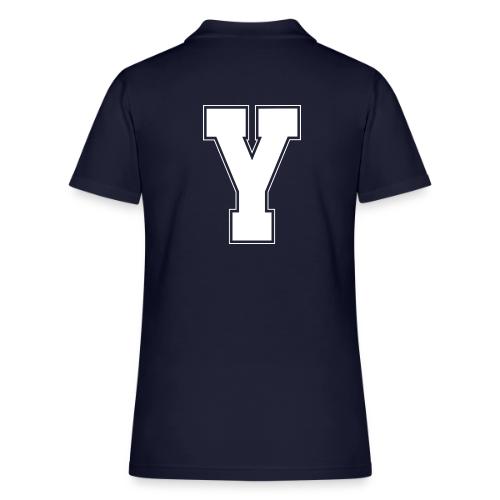 White Letter Y – Varsity Alphabet Monogram - Women's Pique Polo Shirt