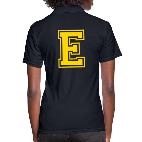 Letter E – Capital Athletic Alphabet Monogram - Women's Pique Polo Shirt