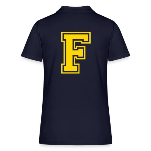 Letter F – Capital Athletic Alphabet Monogram - Women's Pique Polo Shirt