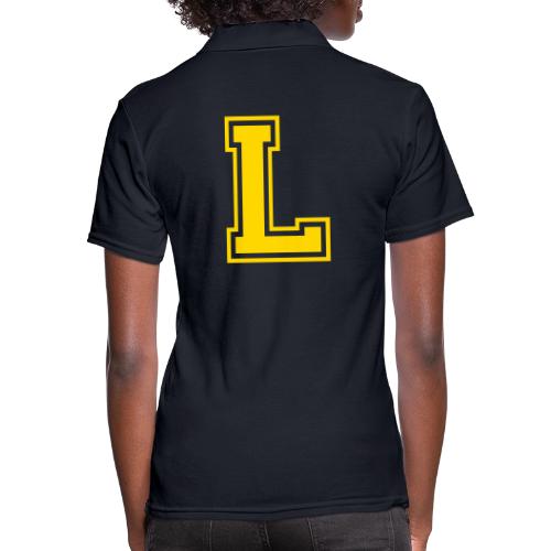 Letter L – Capital Athletic Alphabet Monogram - Women's Pique Polo Shirt