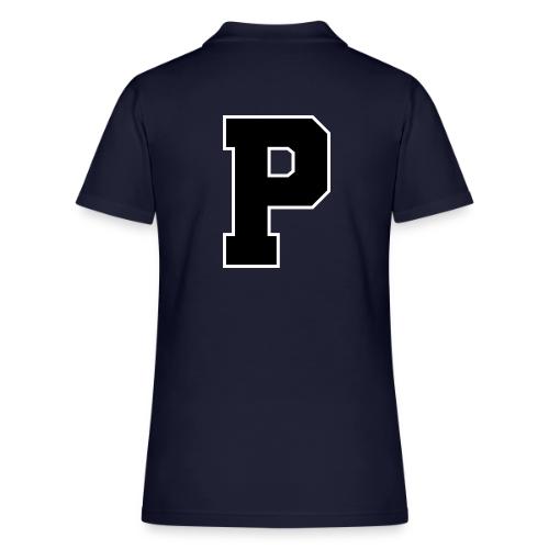Varsity Letter P Athletic Alphabet Design - Women's Pique Polo Shirt