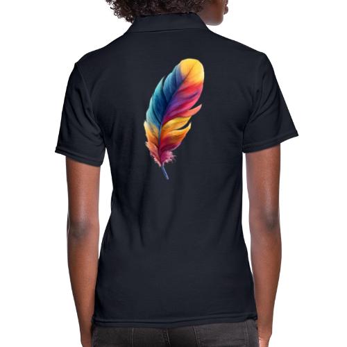 Rainbow Flight Feather - Women's Pique Polo Shirt