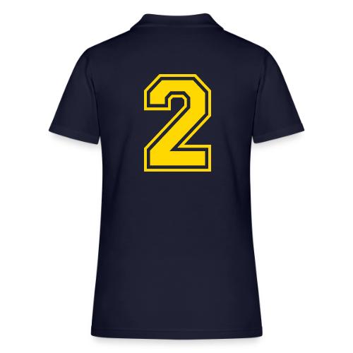 Number 2 in a classic athletic collegiate font - Women's Pique Polo Shirt