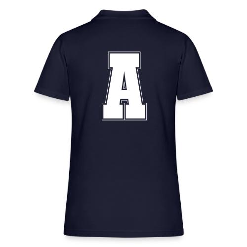 White Letter A – Varsity Alphabet Monogram - Women's Pique Polo Shirt