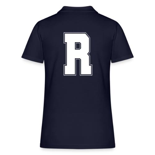 White Letter R – Varsity Alphabet Monogram - Women's Pique Polo Shirt