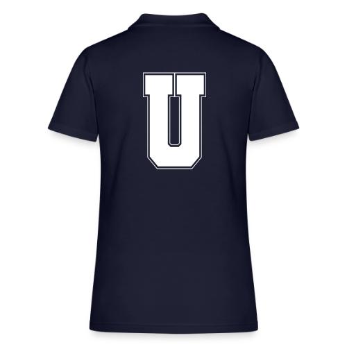 White Letter U – Varsity Alphabet Monogram - Women's Pique Polo Shirt
