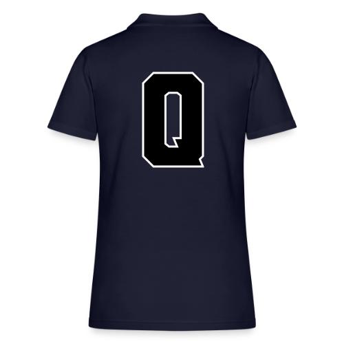 Varsity Letter Q Collegiate Font Graphic - Women's Pique Polo Shirt