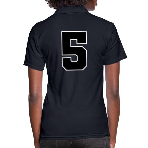 Varsity Number 5 Athletic Design - Women's Pique Polo Shirt