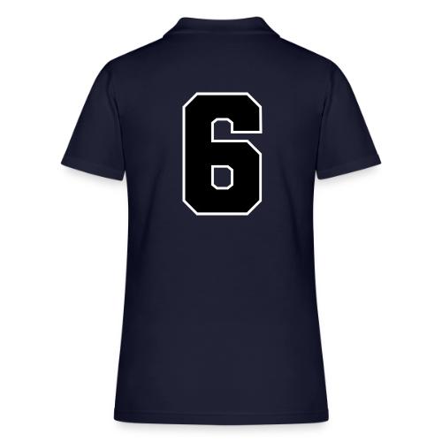 Varsity Number 6 Sports Font - Women's Pique Polo Shirt