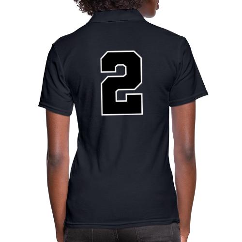 Varsity Number 2 Sports Design - Women's Pique Polo Shirt