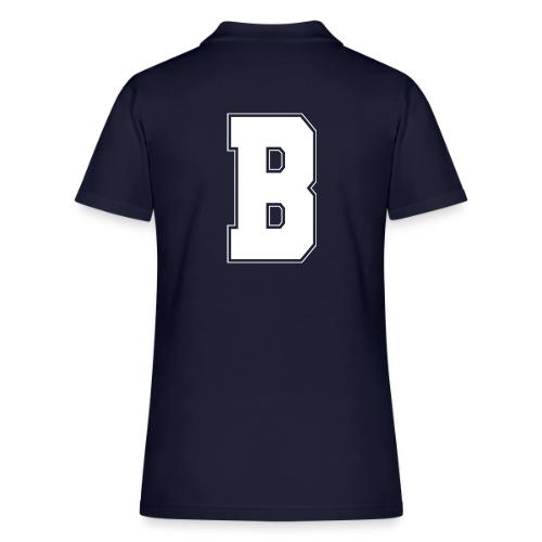 White Letter B – Varsity Alphabet Monogram - Women's Pique Polo Shirt