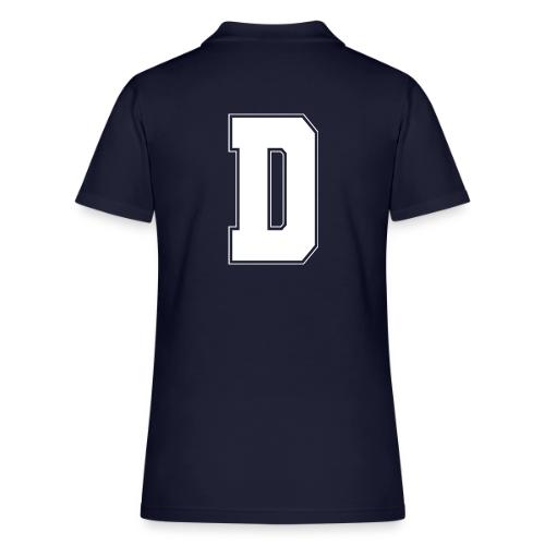 White Letter D – Varsity Alphabet Monogram - Women's Pique Polo Shirt