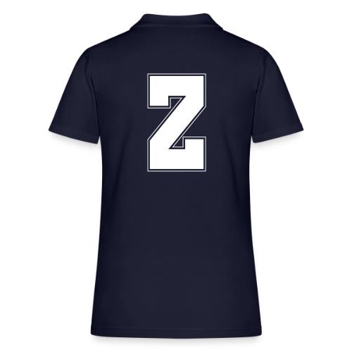 White Letter Z – Varsity Alphabet Monogram - Women's Pique Polo Shirt