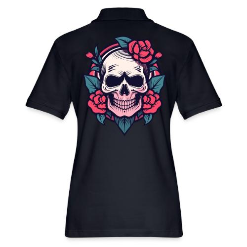 Rose Skull Tattoo - Women's Pique Polo Shirt