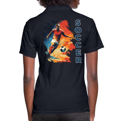 Soccer Action Pulse - Women's Pique Polo Shirt