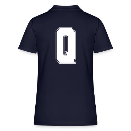 White Letter Q – Varsity Alphabet Monogram - Women's Pique Polo Shirt