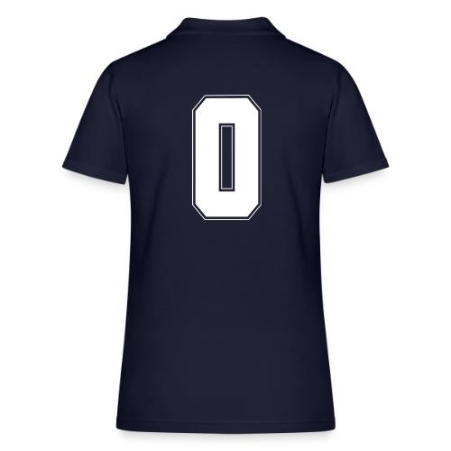White Number 0 – Varsity Font - Women's Pique Polo Shirt