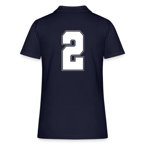 White Number 2 – Varsity Font - Women's Pique Polo Shirt