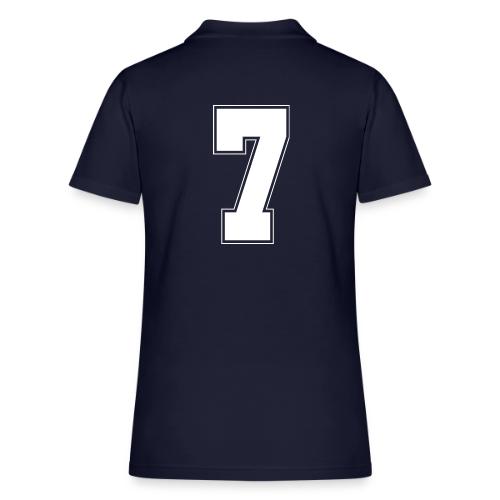 White Number 7 – Varsity Font - Women's Pique Polo Shirt
