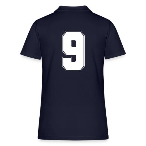 White Number 9 – Varsity Font - Women's Pique Polo Shirt
