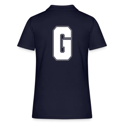 White Letter G – Varsity Alphabet Monogram - Women's Pique Polo Shirt