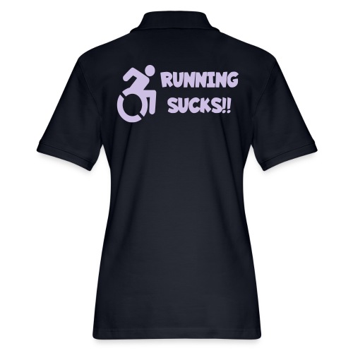 Wheelchair users hate running and think it sucks! - Women's Pique Polo Shirt