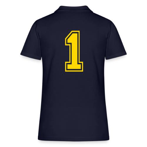 Number 1 in a classic athletic collegiate font - Women's Pique Polo Shirt