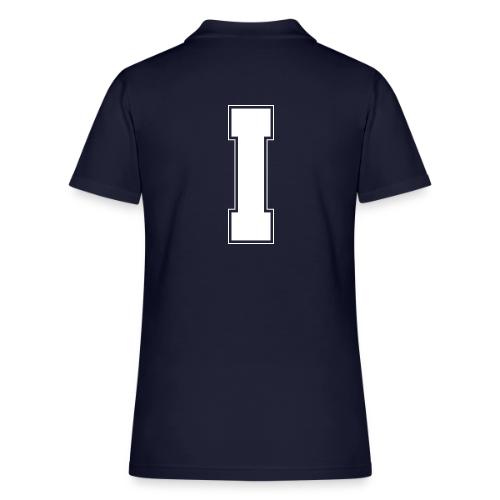 White Letter I – Varsity Alphabet Monogram - Women's Pique Polo Shirt