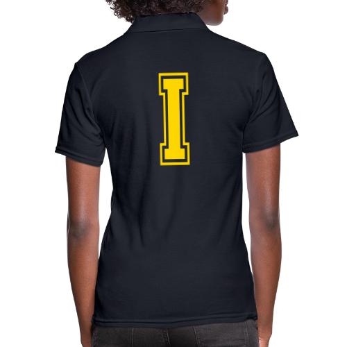 Letter I – Capital Athletic Alphabet Monogram - Women's Pique Polo Shirt