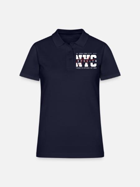 Brooklyn NYC - Women's Pique Polo Shirt - midnight navy - Front
