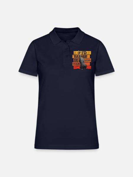 Violin String Instrument - Women's Pique Polo Shirt - midnight navy - Front