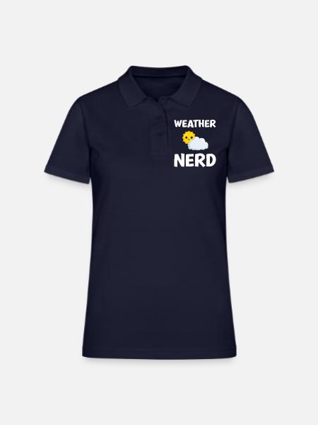 Weather Nerd Storm Weather Forecaster - Women's Pique Polo Shirt - midnight navy - Front