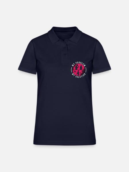 Data Analyst My Problem My Solution Pictogram Mom - Women's Pique Polo Shirt - midnight navy - Front